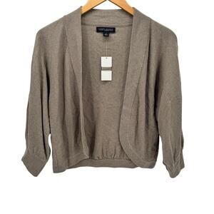 Banana Republic Sweater Womens Large Luxury Cashmere Blend Cropped Open Coastal